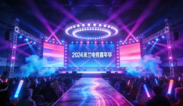 2024米兰电竞嘉年华大型线下赛事现场舞台灯光效果